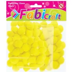 POMPOMS FABI 1.5CM 50 ΤΜΧ. ΚΙΤΡΙΝΟ