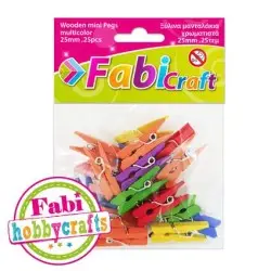 ΜΑΝΤΑΛΑΚΙΑ ΞΥΛΙΝΑ FABI 25mm 25 ΤΕΜ. ΧΡΩΜΑΤΙΣΤΑ