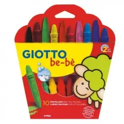 Κηρομπογιές Giotto be-be ass 10τεμ. με ξύστρα