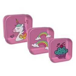ΔΟΧΕΙΟ ΦΑΓΗΤΟΥ i DRINK ID2216 UNICORN SNACK set 3τεμ
