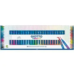 Μαρκαδόροι με διπλή μύτη Giotto Turbo Pro σετ 30τεμ.