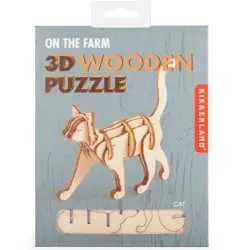 Παζλ Kikkerland 3D ξύλινο Γάτα