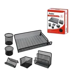 ΣΕΤ ΓΡΑΦΕΙΟΥ ΕΙΔΗ ΣΥΡΜΑΤΙΝΑ 6ΤΕΜ.ΜΑΥΡΑ