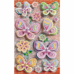 ΑΥΤΟΚΟΛΛΗΤΑ BSB GLITTER 3D BUTTERFLIES (1 φύλλο)