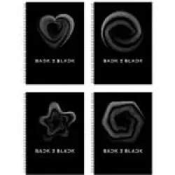 A&G PAPER Back To Black Τετράδιο Σπιράλ B5 17Χ24 Εκ. 5 Θεμάτων - 5 Σχέδια 032088