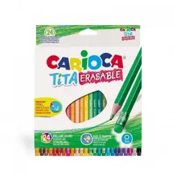 CARIOCA ΞΥΛΟΜΠΟΓΙΕΣ  TITA ERASABLE (ΜΕ ΓΟΜΑ ΠΟΥ ΣΒΗΝΟΥΝ) ΣΕΤ 24ΤΕΜ