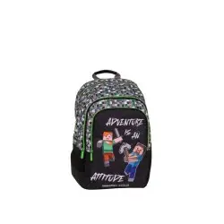 ΣΧΟΛΙΚΗ ΤΣΑΝΤΑ ΠΛΑΤΗΣ ΠΟΛΥΘΕΣΙΑΚΗ GRAFFITI MINECRAFT - GREEN 248211