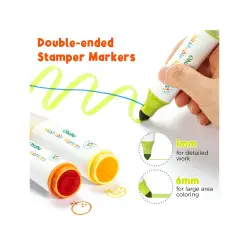 Ohuhu Σετ 12 Μαρκαδόρων Νερού με Σφραγίδες