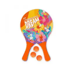 ΡΑΚΕΤΕΣ ΠΑΡΑΛΙΑΣ ΜΕ 3 ΜΠΑΛΑΚΙΑ LEGAMI BEACH RACKETS - TROPICANA DREAM BR0009
