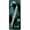 STAEDTLER Norix Σετ Blister (2 Μολύβια HB, 1 Γόμα Και 1 Ξύστρα Μονής Οπής) - Τυρκουάζ - Για Σκίτσο Και Γραφή