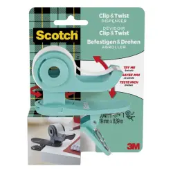 ΒΑΣΕΙΣ 3Μ C19 CLIP & TWIST 19mmx8,89m TEAL