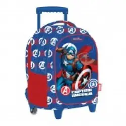 Σχολική Τσάντα Τρόλεϊ Δημοτικού Avengers Captain America Must 3 Θήκες