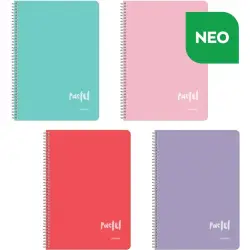 Logigraf Pastel Σπιράλ Τετράδιο Ριγέ A4 90 Φύλλων 3 Θεμάτων Διάφορα Χρώματα