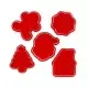 Set of 5 Cookie Cutters with Stamps - Cookie Time!