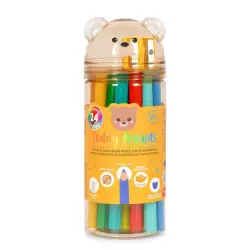 LEGAMI Σετ 24 μολυβιών χρωματισμού με ξύστρα - Teddy Friends