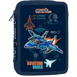 Σχολική Κασετίνα Διπλή Γεμάτη Must Aviation Order