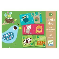 Djeco 12 Παζλ με 2 κομμάτια Τα ζωάκια στη φωλίτσα τους