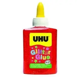UHU GLITTER GLUE ΜΠΟΥΚΑΛΙ 90gr ΚΟΚΚΙΝΟ