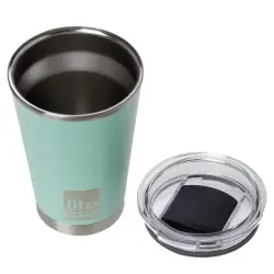 ΘΕΡΜΟΣ ΑΝΟΞΕΙΔΩΤΟΣ ECO LIFE DARK MINT 370ML ΜΕ ΔΙΑΦΑΝΟ ΚΑΠΑΚΙ ΔΙΠΛΟ ΤΟΙΧΩΜΑ