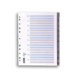 ΔΙΑΧΩΡΙΣΤΙΚΟ ΕΥΡΕΤΗΡΙΟ Α4 ΠΛΑΣΤΙΚΟ 1-10