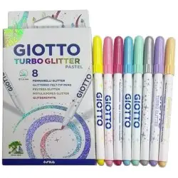ΜΑΡΚΑΔΟΡΟΙ TURBO GLITTER PASTEL 8 ΤΕΜΑΧΙΑ