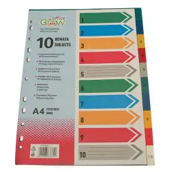 ΔΙΑΧΩΡΙΣΤΙΚΑ ΓΙΑ ΚΛΑΣΕΡ ΠΛΑΣΤΙΚΑ Α4 10 ΧΡΩΜΑΤΑ