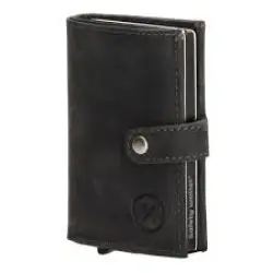 ΠΟΡΤΟΦΟΛΙ SAFETY WALLET HIDE & STITCHES ΜΑΥΡΟ