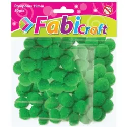 Pom poms Fabi 1.5cm 50τεμ Πράσινο