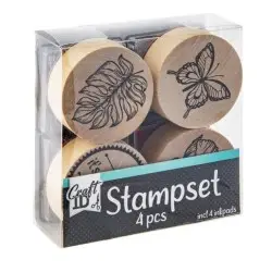 Σετ 4 Ξυλινες Στρογγυλές Σφραγίδες με 4 Ταμπόν It’s your Day