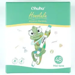OHUHU ALCOHOL ART MARKERS ΣΕΤ 48+1 MID-TONE ΜΑΡΚΑΔΟΡΩΝ CHISEL AND BRUSH