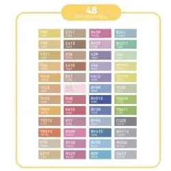 OHUHU ALCOHOL ART MARKERS ΣΕΤ 48+1 MID-TONE ΜΑΡΚΑΔΟΡΩΝ CHISEL AND BRUSH