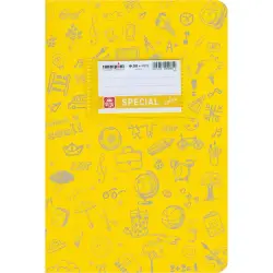 Τετράδιο με Σχέδια Doodles 50φ Ριγέ Κίτρινο