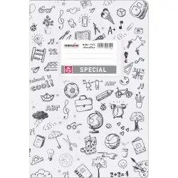 Τετράδιο με Σχέδια Doodles 50φ Ριγέ Λευκό