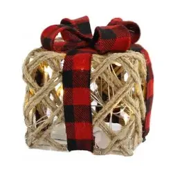 ΧΡΙΣΤΟΥΓΕΝΝΙΑΤΙΚΟ ΔΙΑΚΟΣΜΗΤΙΚΟ ΔΩΡΟ ΜΕ ΚΟΚΚΙΝΗ ΚΟΡΔΕΛΑ ΚΑΙ LED 25CM