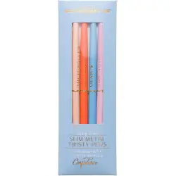 Σετ μεταλλικών στυλό DesignWorks Ink Twisty Slim, σετ 4 τεμαχίων