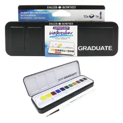 Graduate Χρώματα Ακουαρέλας σε Σετ Metal Box Half Pan 12 χρώματα