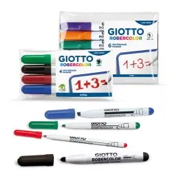 ΜΑΡΚΑΔΟΡΟΙ ΑΣΠΡΟΠΙΝΑΚΑ MEDIUM 6ΤΕΜ ROBERCOLOR GIOTTO