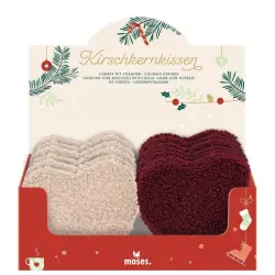 Μαξιλάρι με κουκούτσι κερασιού XMAS σε σχήμα καρδιάς με θέμα τα Χριστούγεννα - σε σχήμα καρδιάς