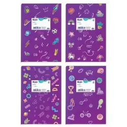 SKAG ΤΕΤΡΑΔΙΑ (SUPER) ΠΛΑΣΤΙΚΑ ΜΕ ΣΧΕΔΙΑ ΜΩΒ 17X25 ΡΙΓΕ 50Φ 80ΓΡ