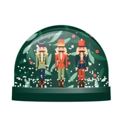 Διακοσμητική χιονόμπαλα χριστουγεννιάτικη με γκλίτερ στη βάση Puckator - Καρυοθραύστης