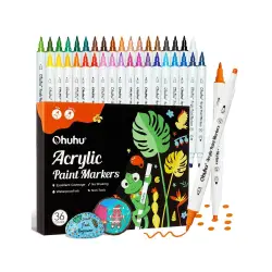 Ohuhu Acrylic Paint Markers Cotton-core Σετ 36 Ακρυλικών Μαρκαδόρων Fine & Dot