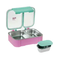 ΡΟΖ ΦΑΓΗΤΟΔΟΧΕΙΟ ΜΕ 2 ΧΩΡΙΣΜΑΤΑ & ΜΠΩΛ- 800ML