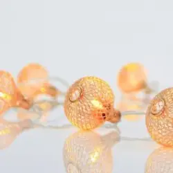 LED ΣΕΙΡΑ ΜΕ ΧΡΥΣΑ ΜΕΤΑΛΛΙΚΑ ΔΙΑΚΟΣΜΗΤΙΚΑ ΜΠΑΤΑΡΙΑΣ 10 ΘΕΡΜΑ ΛΕΥΚΑ LED