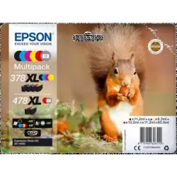 Ink Epson T379D C13T379D4010 Black 11.2 ml C+M+Y 9.3ml Red 10.2ml Grey 11.2 ml