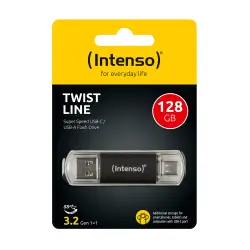 Intenso USB Drive 3.0 USB-A + USB-C Twist Line 128GB - 3539491