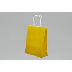 ΤΣΑΝΤΑ ΧΑΡΤΙΝΗ ΣΤΡΙΦΤΟ ΧΕΡΙ  18 x 24 x 08cm ΚΙΤΡΙΝΟ