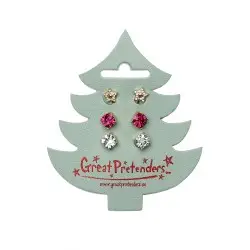 Great Pretenders Σετ Χριστουγεννιάτικα σκουλαρίκια με κλιπ (3 ζευγάρια)