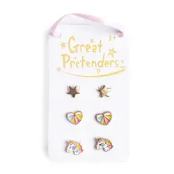 Great Pretenders Σετ σκουλαρίκια Αστέρι - Καρδιά - Μονόκερος (3 ζεύγη)