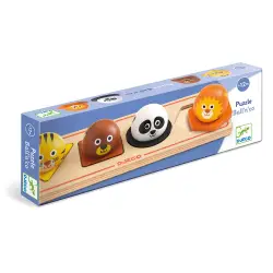 Djeco ξύλινο 3D παζλ - ενσφηνώματα για αναγνώριση σχημάτων `Ζωακιά`