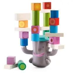 Djeco ξύλινο παιχνίδι ισορροπίας με τουβλάκια `Ελέφαντας`